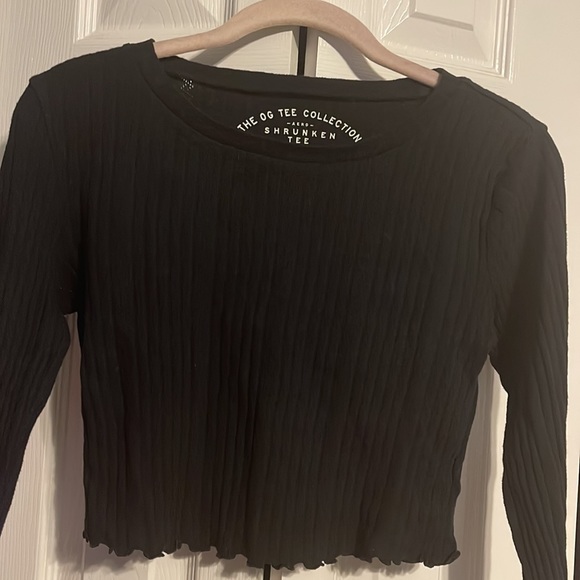 NWOT Aeropostale long sleeve shrunken tee in black size Medium - Picture 6 of 8